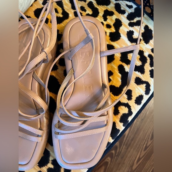 LOEFFLER RANDALL Beau Platform Wrap Tie-Up Sandals in Nude ANTHROPOLOGIE - Picture 11 of 11